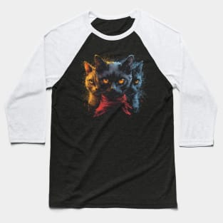 Cute Ninja Cats Gang Baseball T-Shirt